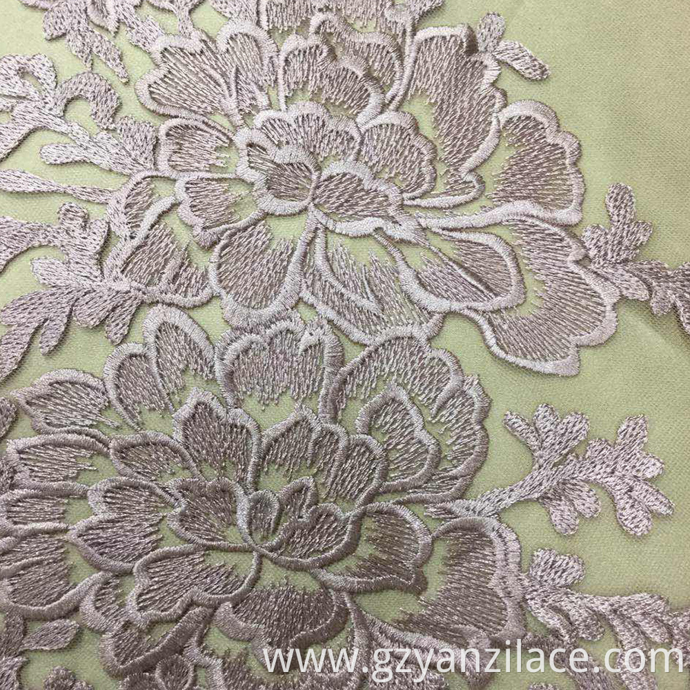 Pink Flower Lace Embroidery Material for Dress